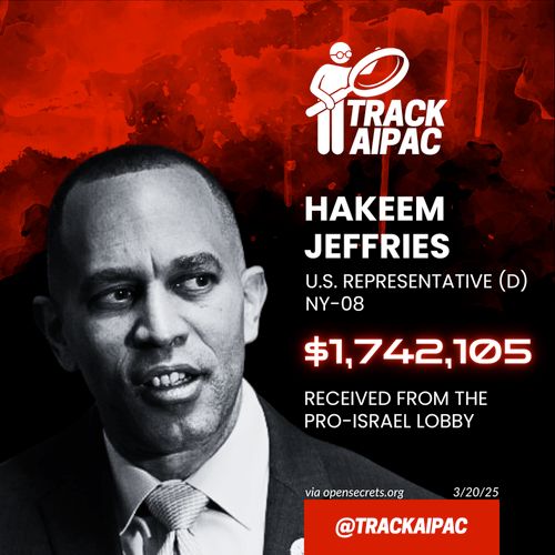 Hakeem Jeffries took $1.7MM from the Pro-Israel lobby