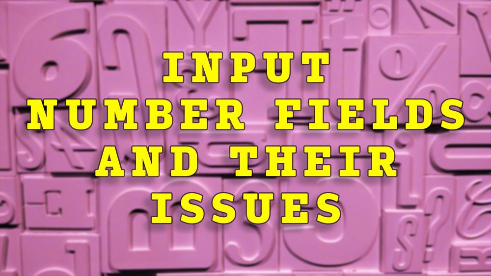 Input number field have some issues.