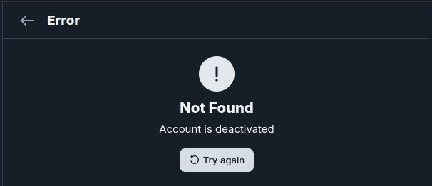 Not Found
Account is deactivated