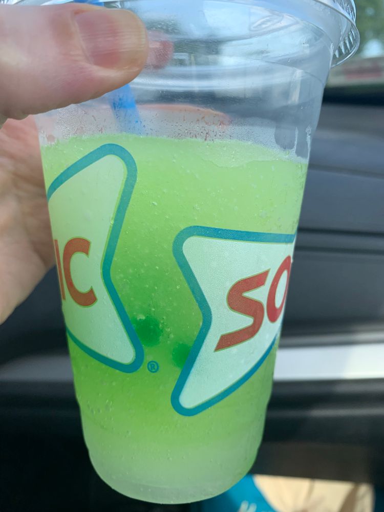 Sonic pickle-rita slushy with pickle pearls