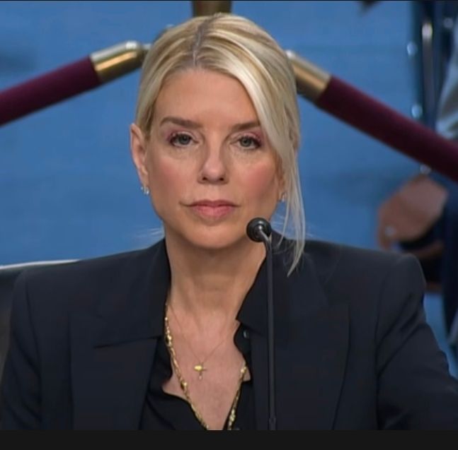 Pam Bondi testifying in Congress. 