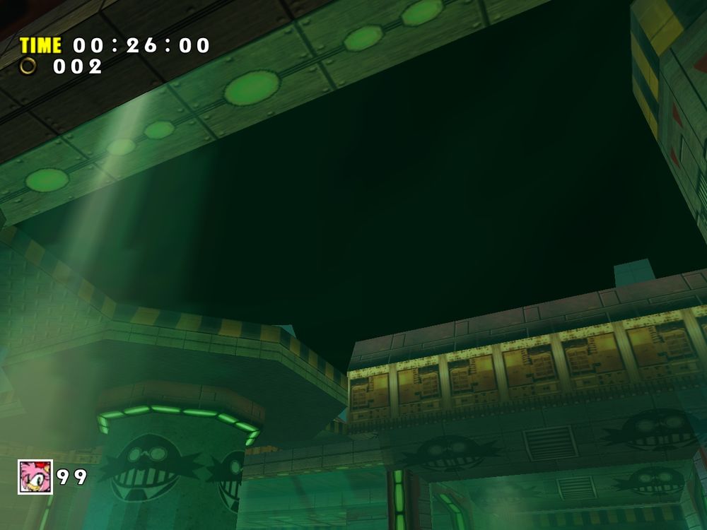 Sonic Adventure DX cannot render the surface of the water behind the layer of glass being looked through 