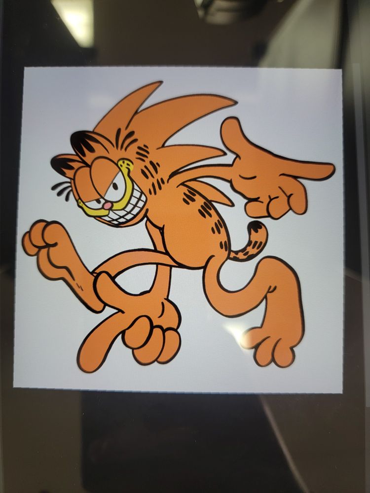 simple drawing of garfield the cat drawn in the style & pose of sonic the hedgehog
