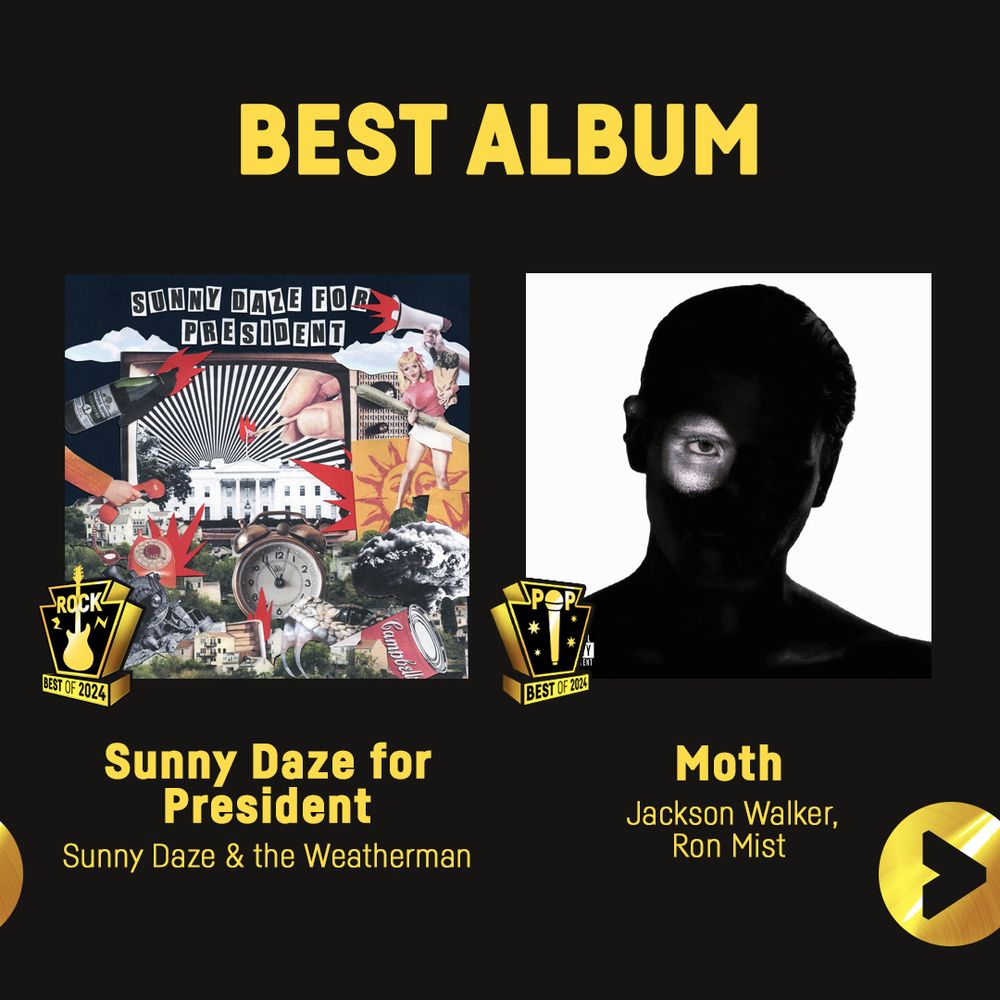 BEST ALBUM
Rock: Sunny Daze for President - Sunny Daze & the Weathermen
Pop: Moth: Jackson Walker, Ron Mist