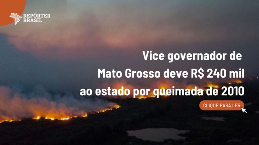 Vice governador de MT deve R$ 240 mil ao estado por queimada