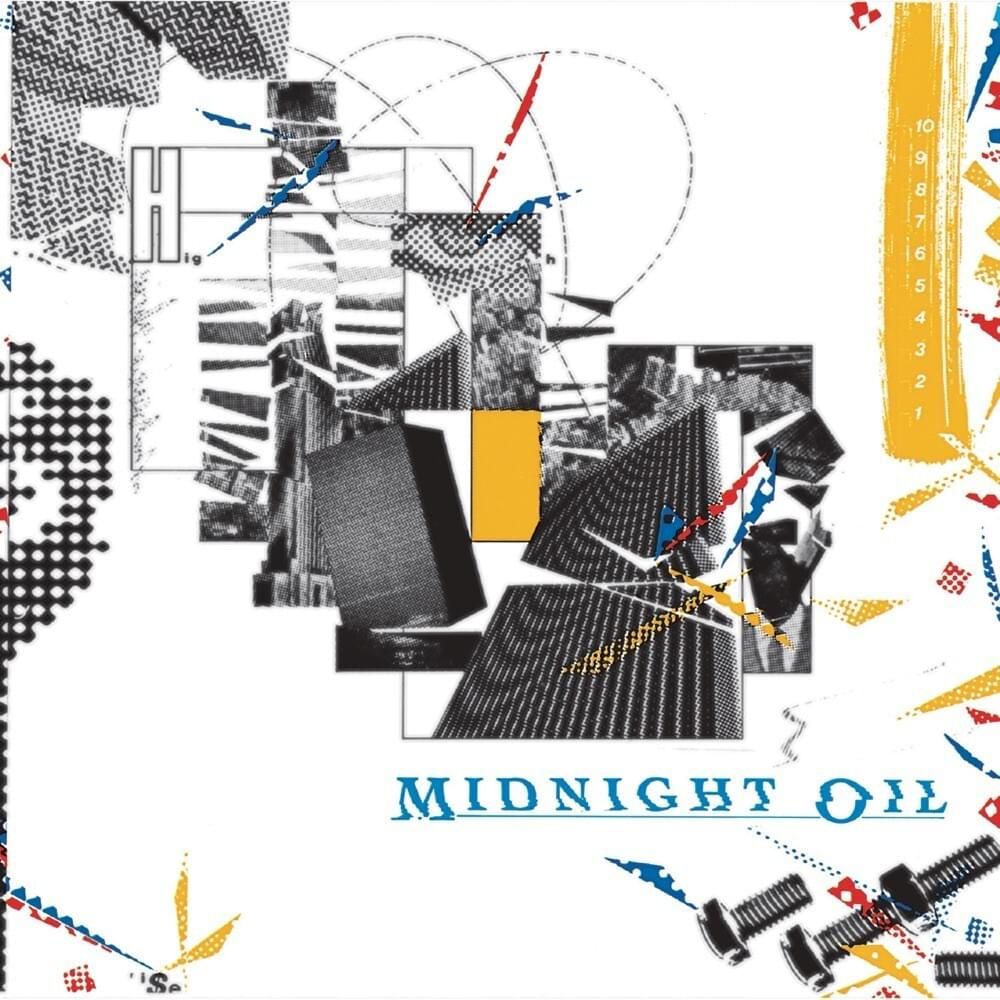 The cover of Midnight Oil's 10,9,8,7,6,5,4,3,2,1 album (a strange collage, part Mondrian, part Warhol, part Adolf Wölfli)