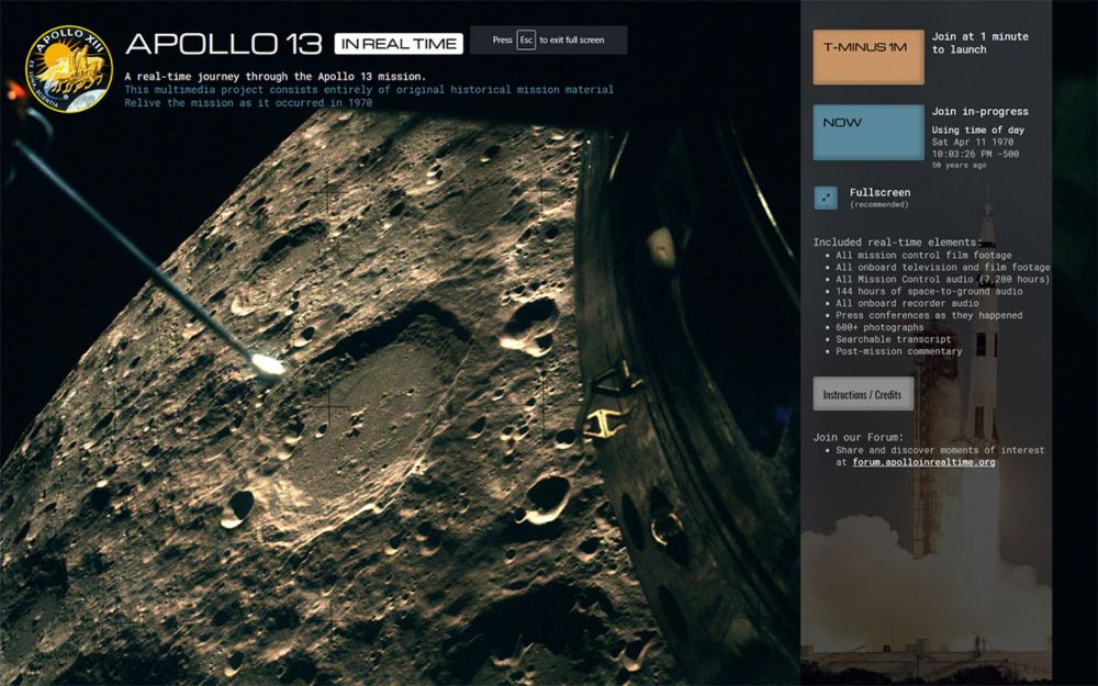 A real-time interactive journey through the third lunar landing attempt. Relive every moment as it occurred in 1970.