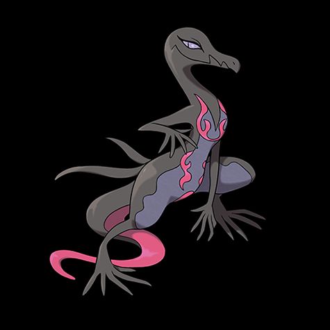 Salazzle, an absolute diva of a Pokemon. Charcoal-gray, magenta, and foggy purple. All attitude.