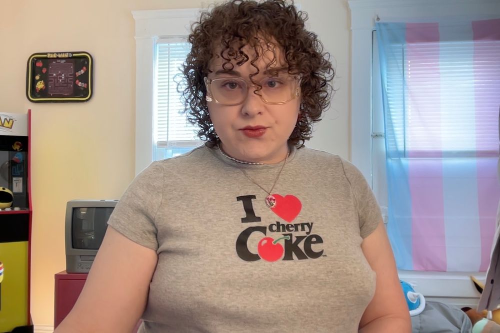 Maxie in her favorite I love Cherry Coke shirt 