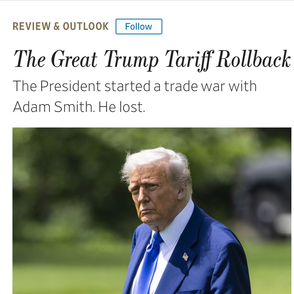 REVIEW & OUTLOOK
Follow
The Great Trump Tariff Rollback
The President started a trade war with Adam Smith. He lost.