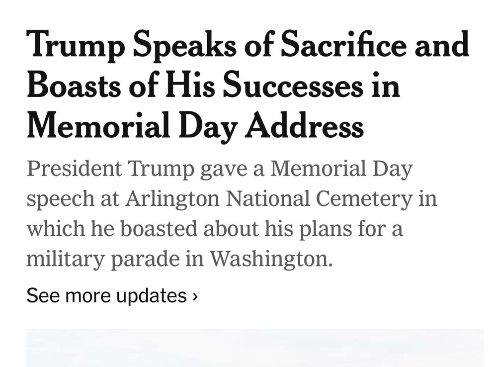 Trump Speaks of Sacrifice and Boasts of His Successes in Memorial Day Address
President Trump gave a Memorial Day speech at Arlington National Cemetery in which he boasted about his plans for a military parade in Washington.
See more updates ›