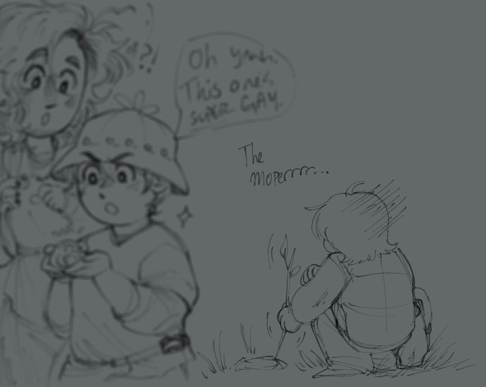 The same image as the original post, but now Sylvia and Matteo are blurred in the foreground, and we are able to see Ellis in the back more clearly.