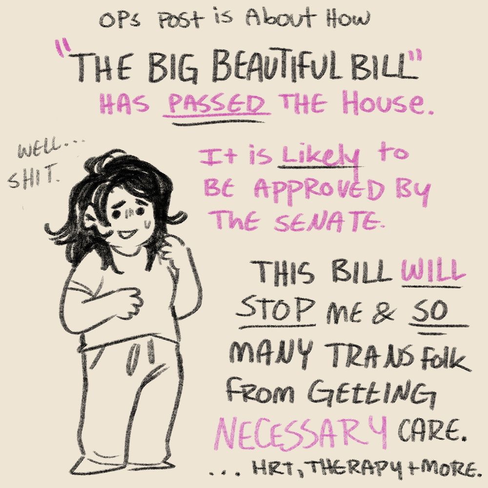 A closer view of me/my sona, now slightly more detailed. I look nervous as I briefly discuss what I know of/about the bill being discussed, and why it is so scary. It will likely be passed, and could prevent gender affirming care for anyone relying on any insurance coverage for it. This includes not only HRT and Surgeries, but also Therapy.