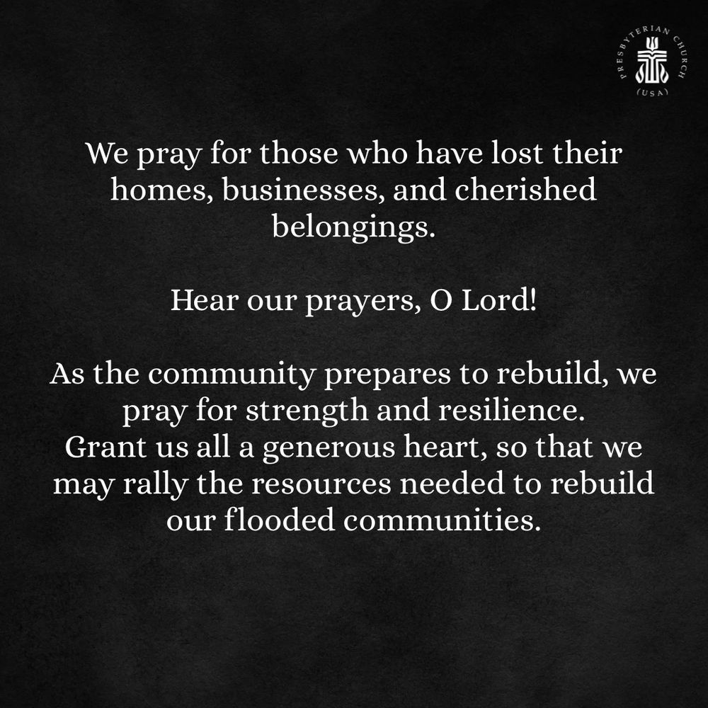 Prayer slide 2/3. Prays for those who have lost their homes and belongings. Asks for strength and resilience for the community as they rebuild. 