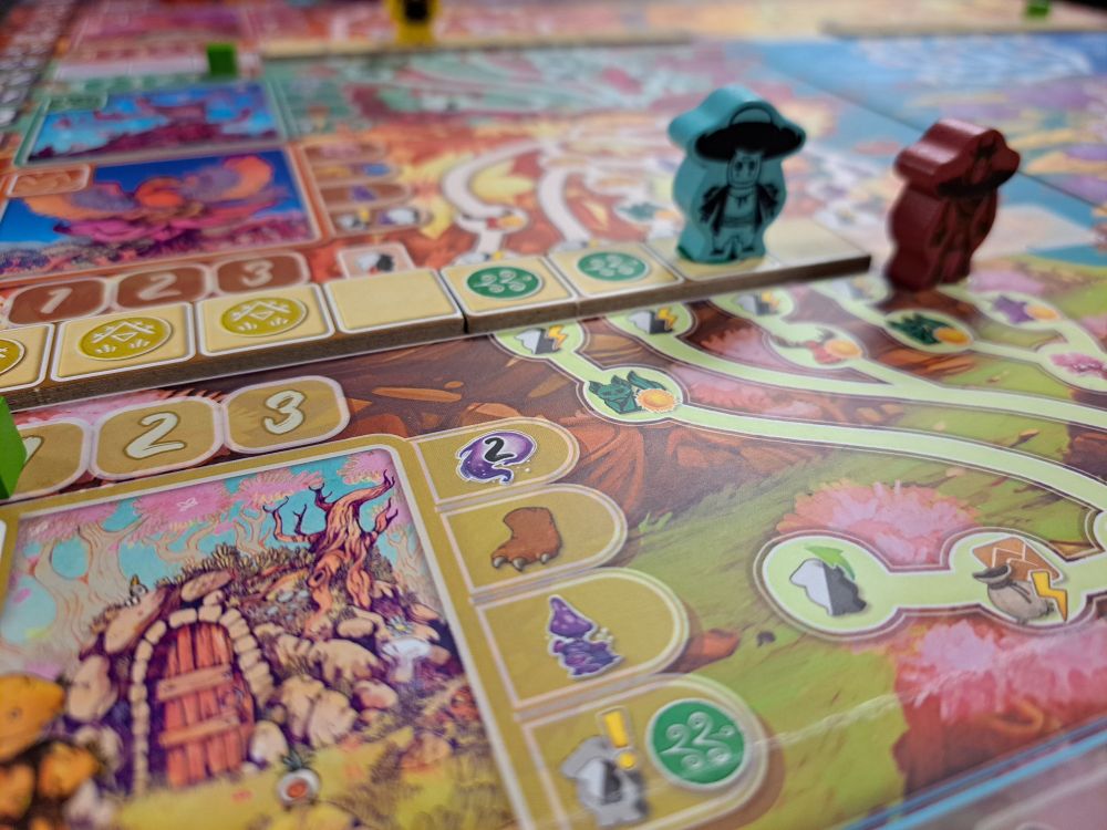 Components from the board game Arborea.