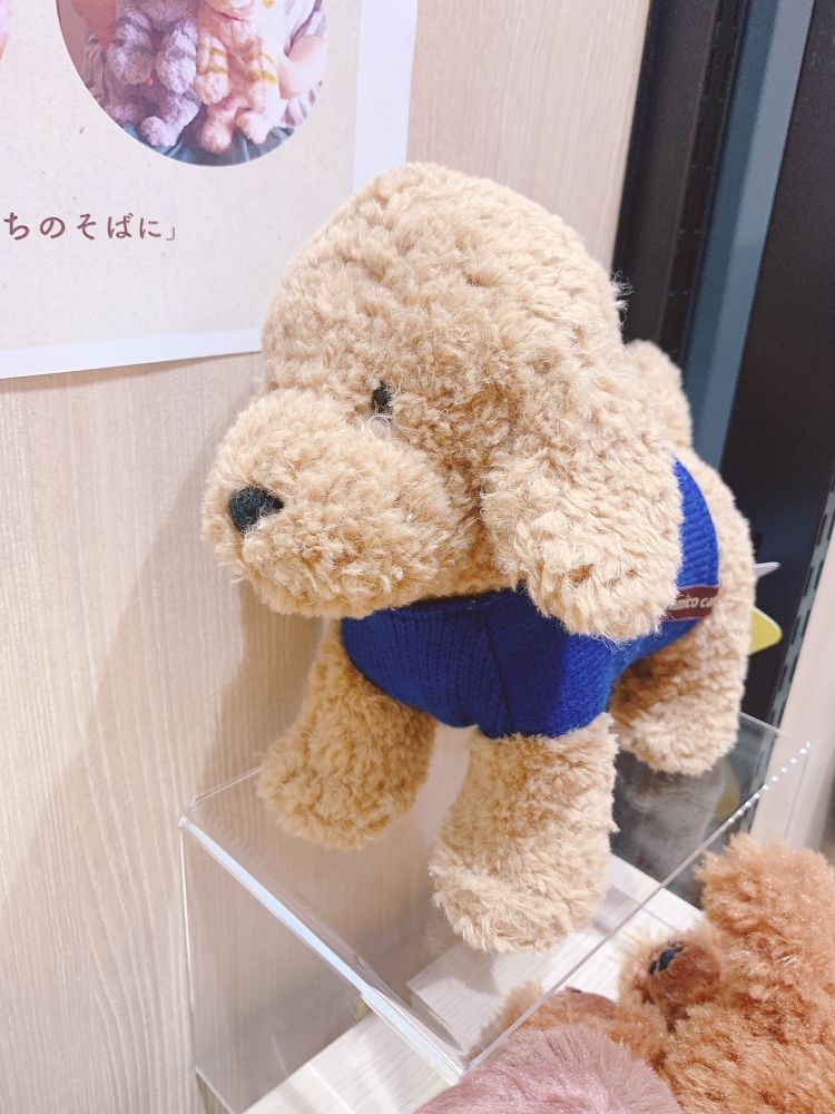 サンレモンの犬のぬい。お洋服きてる