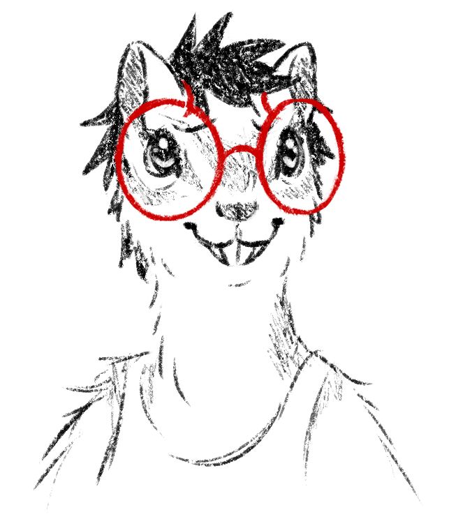 Bust sketch of Pippa clothed.