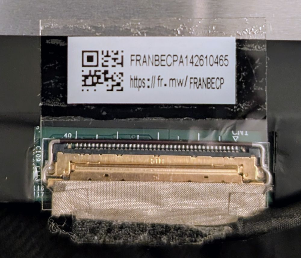 My screens appear to have a 40 pin connector, but the pin spacing isn't obvious. On the upside they included markers on the silkscreen, so with a ruler I could do the math 