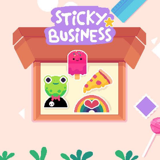 Photo of stickers from the game Sticky Business.