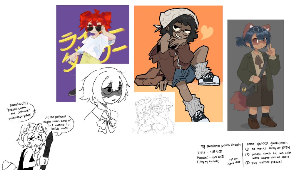 sorry this comm sheet sucks! i dont know how to make one... please enjoy whatever is in here... zoom in as well,, sorry again