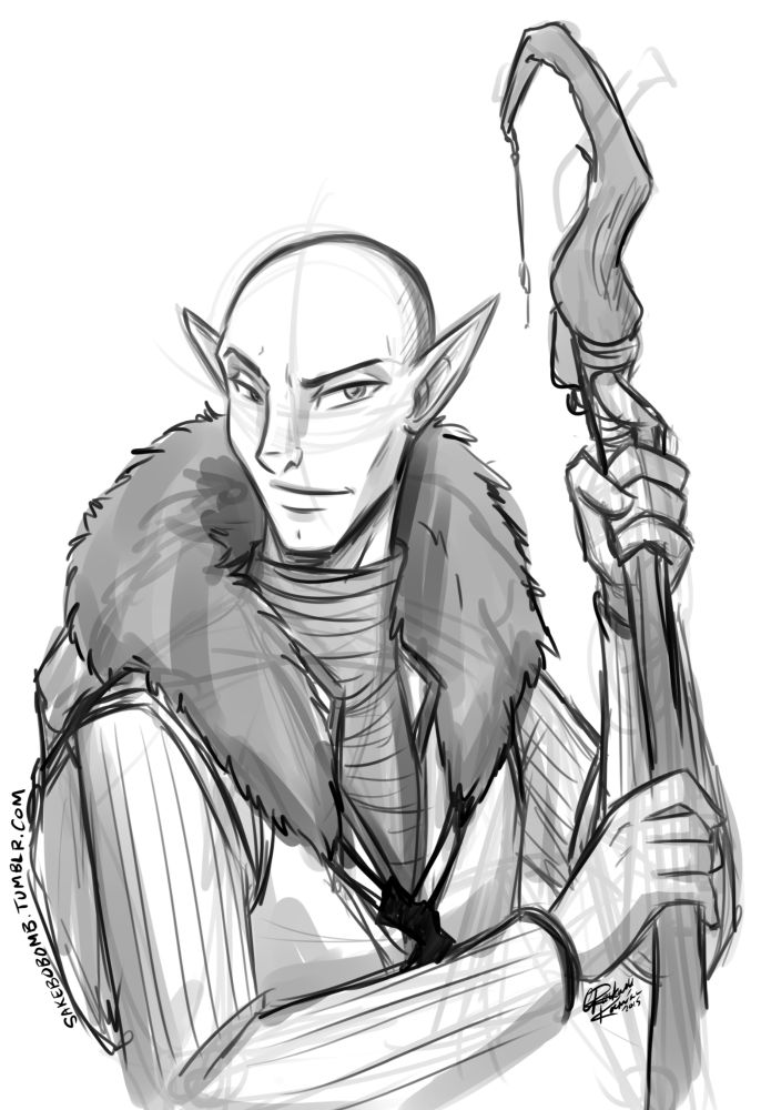 An elf holding a magical staff.