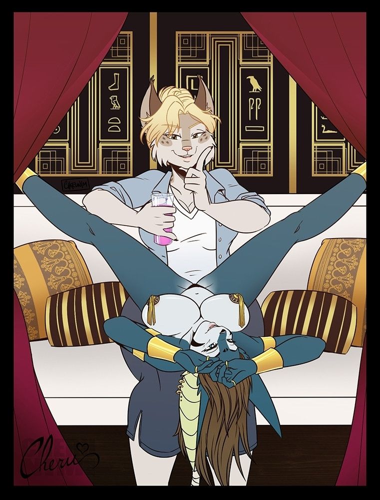 Exotic dancer Cherushi giving her patron Donna a lap dance.