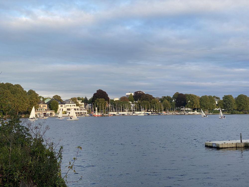 Views of Hamburg along the Außenalster.
