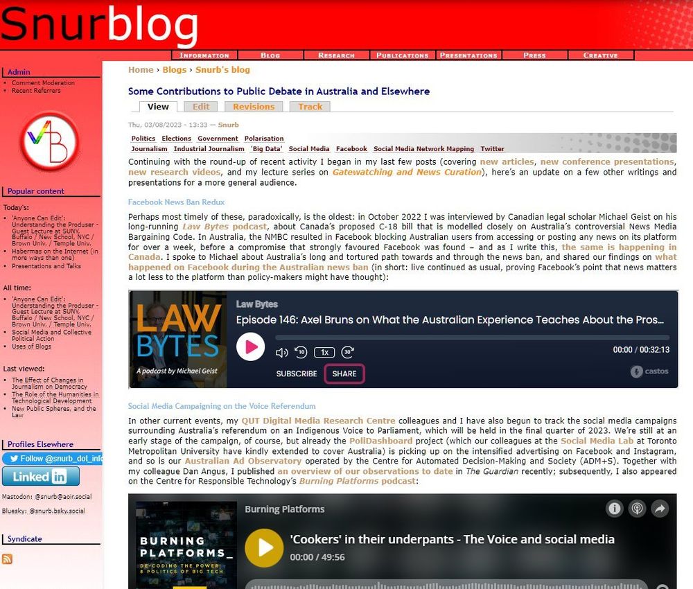 A screenshot of the post at snurb.info.