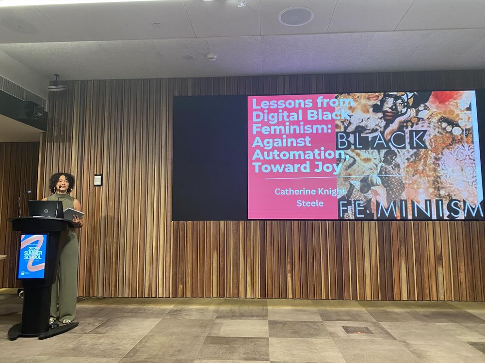 Catherine Knight Steele with the opening slide of her keynote. 