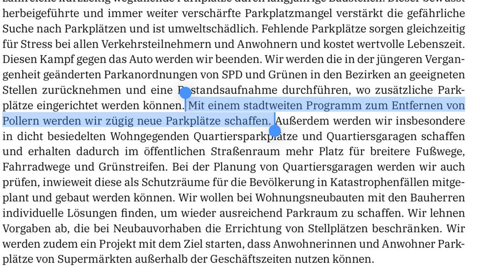 Excerpt from election program for regional elections 