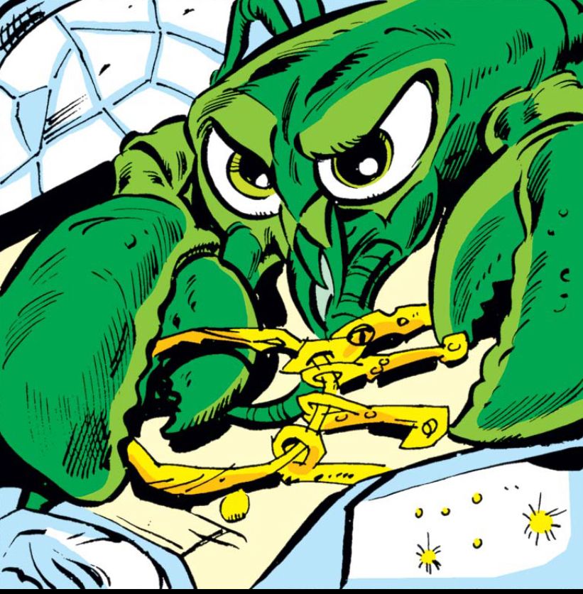 Bill, the green lobster, stealing keys to break people out of jail. 