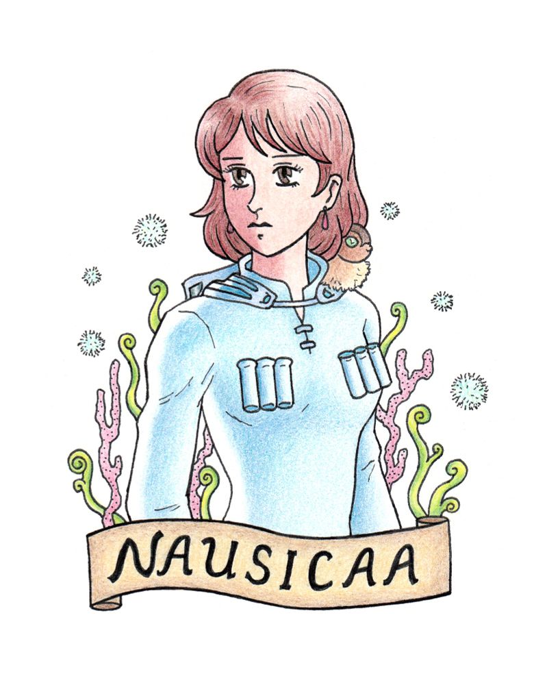 Colored pencil illustration of Nausicaa.