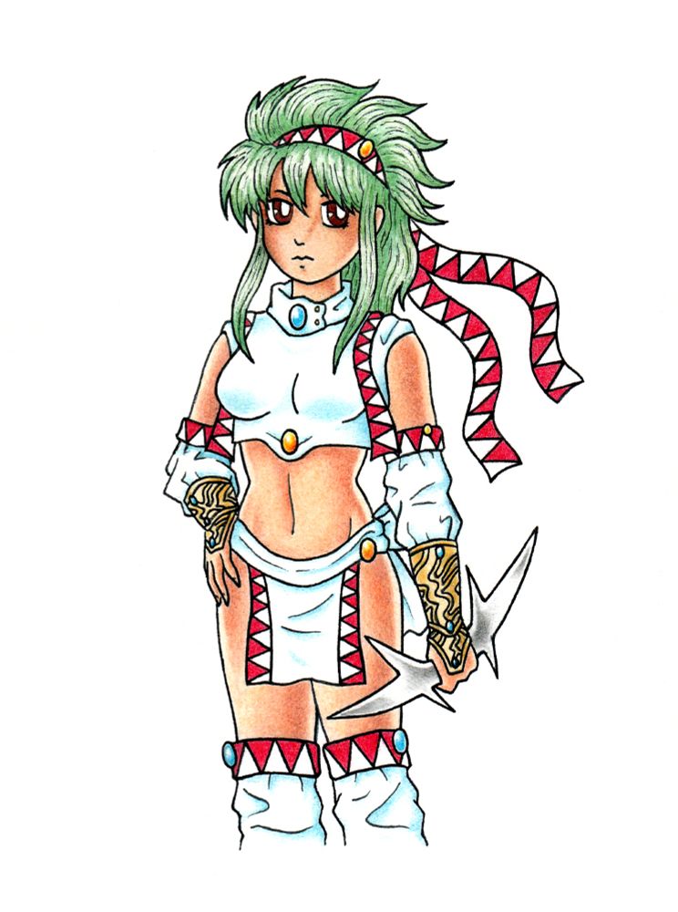 Colored pencil illustration of Annette from El Viento.