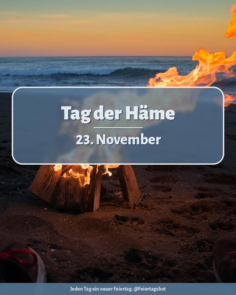 Bild von einem generischen Stockfoto mit Text in der Mitte: Tag der Häme. 23. November.