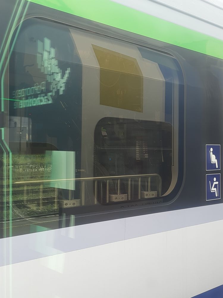 Hard to see from the regional train but there are some metal bike racks on the Intercity train