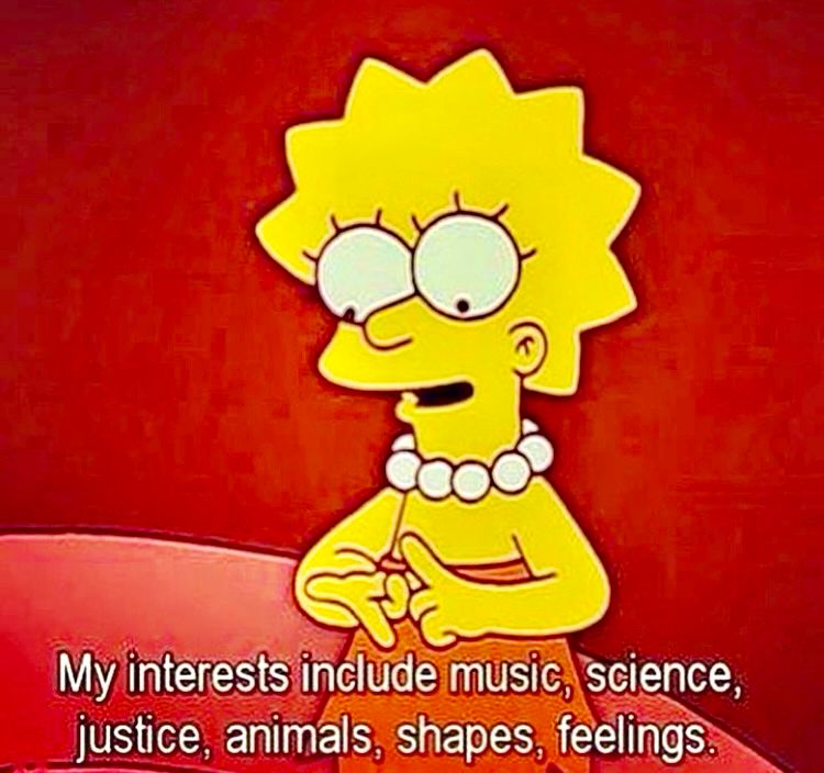 Lisa Simpson being cute and nerdy. 