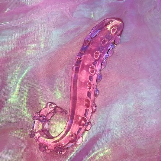 Pink glass tentacle dildo