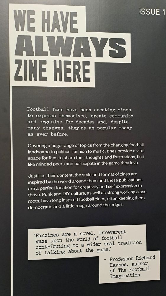Exhibition display on the role of fanzines with headline “We have always zine here” 