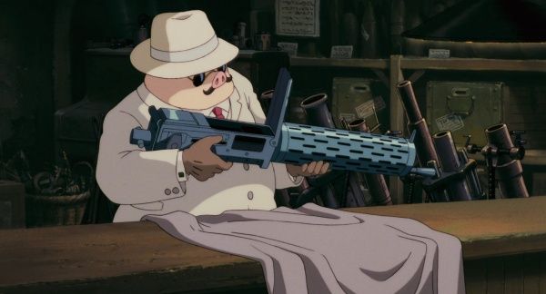 Porco Rosso with a machine gun