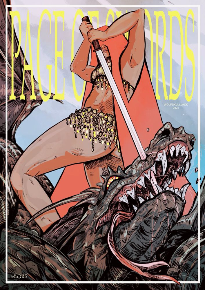 My art, digital, a dragon slayer 
