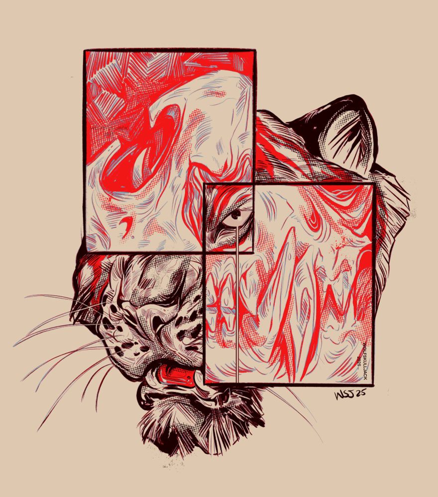 My art, digital. Comic style of a tigers face 