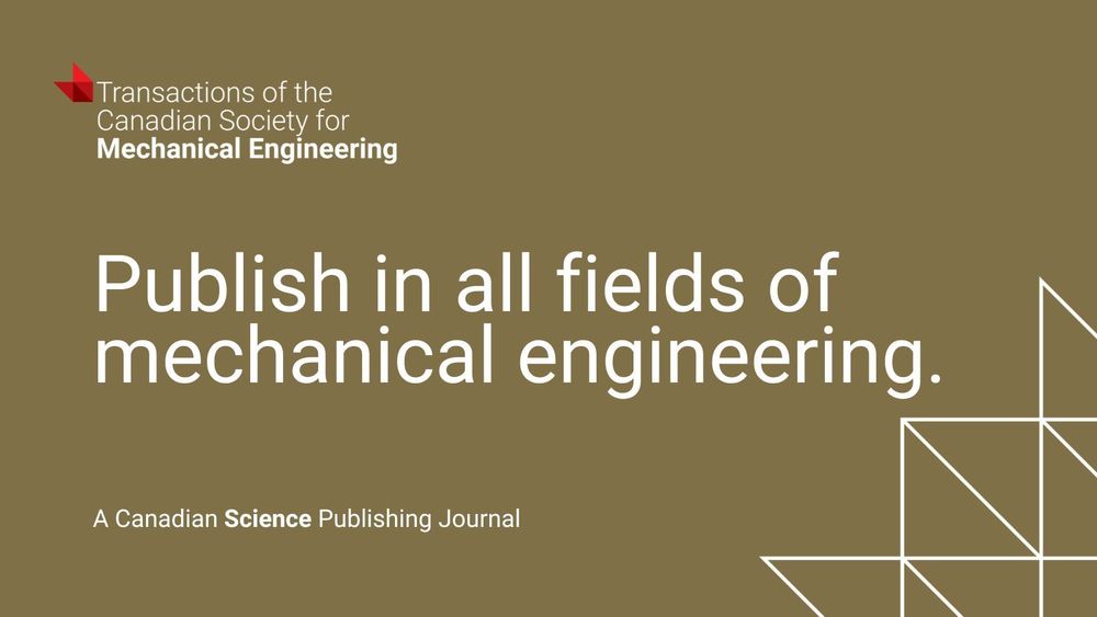 Social card promoting journal scope for Transactions of the Canadian Society for Mechanical Engineering.