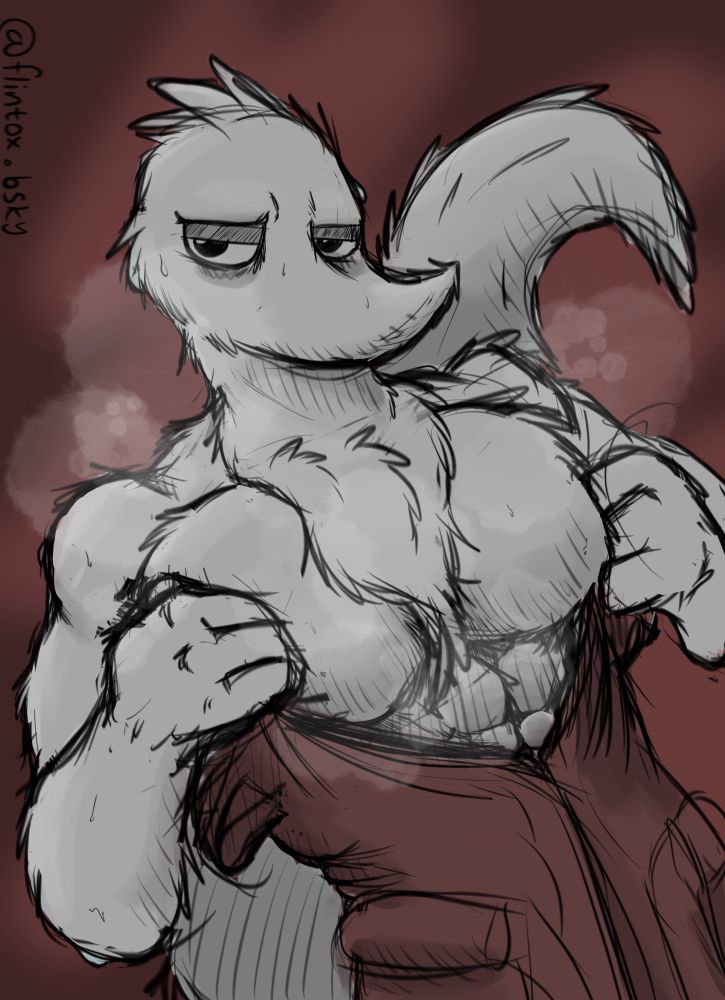 The same worm on a string anthro in a red bathrobe giving a very sultry stare.