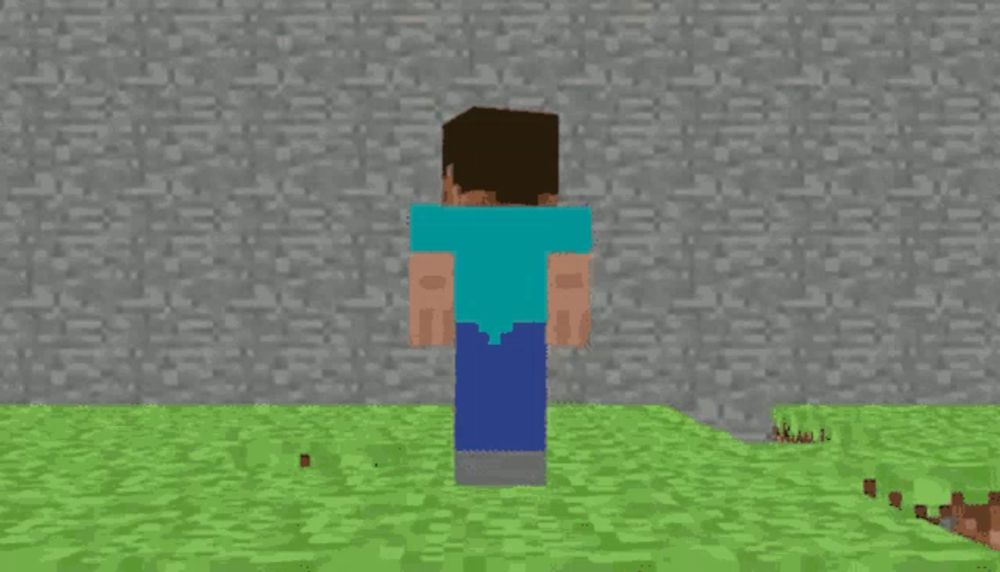 a close up of a minecraft character 's face with a white square in the middle