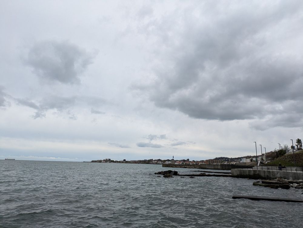 Grey waters and moody skies at Dun Laoghaire harbour 