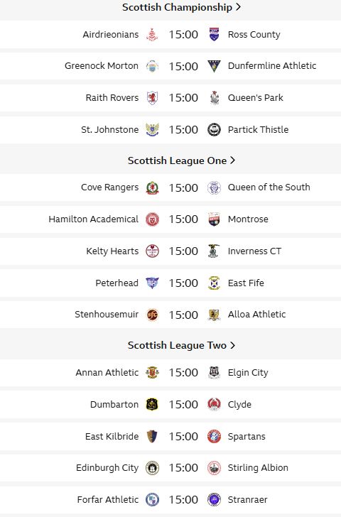 Opening Fixture list for the Scottish Lower leagues. The Scottish Championship, Scottish League 1, Scottish League 2  Aug 2 2025 