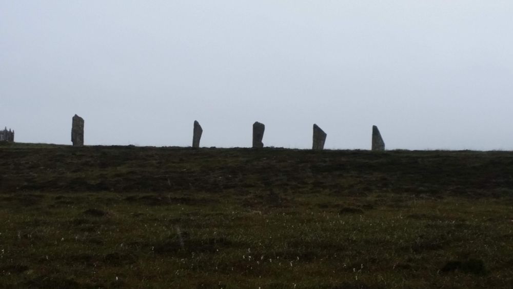 Some of Standing Stones at the Ring Of Brodgar on  Orkney Islands