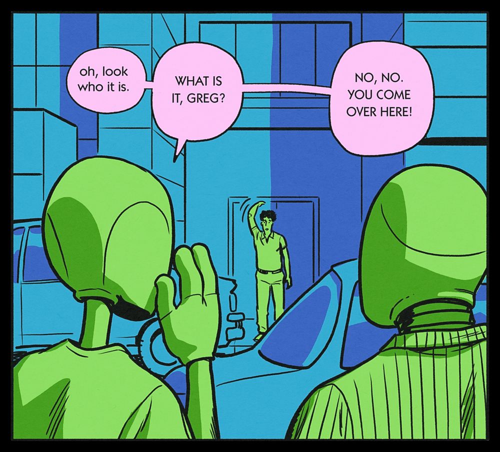 CHRIS: oh, look who it is. WHAT IS IT, GREG? NO, NO. YOU COME OVER HERE!