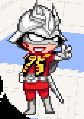 Dibujo del sprite de Char del Puyo Puyo de Gundam
