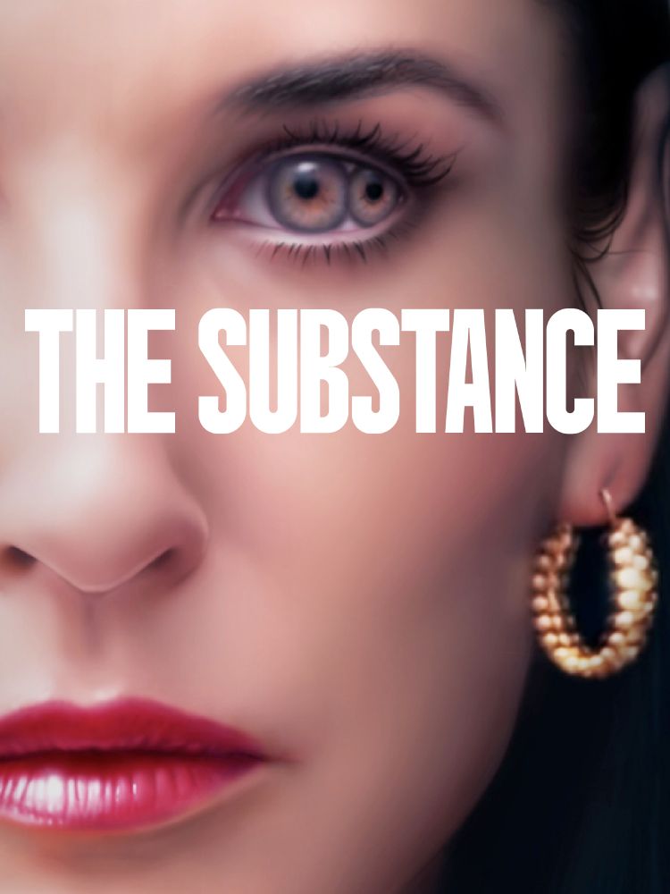 The poster for "The Substance" featuring Demi Moore. 